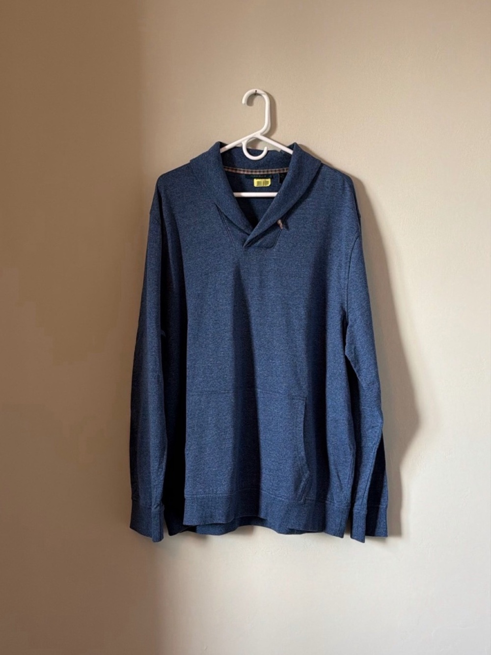 Perry Ellis Men's Blue Shawl Collar Pullover Sweater